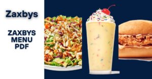 Zaxbys Menu PDF