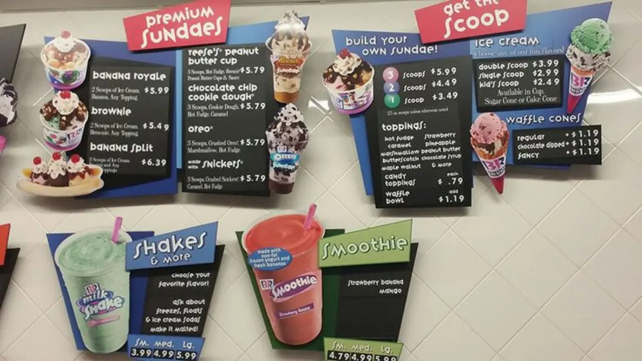 Baskin Robbins Menu