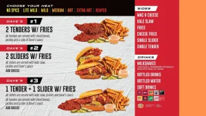 dave's hot chicken menu